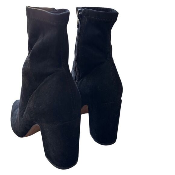 STEVEN New York Chunky Heel Black Suede Leather Sock Bootie Zip Women’s Size 8M - Picture 6 of 12